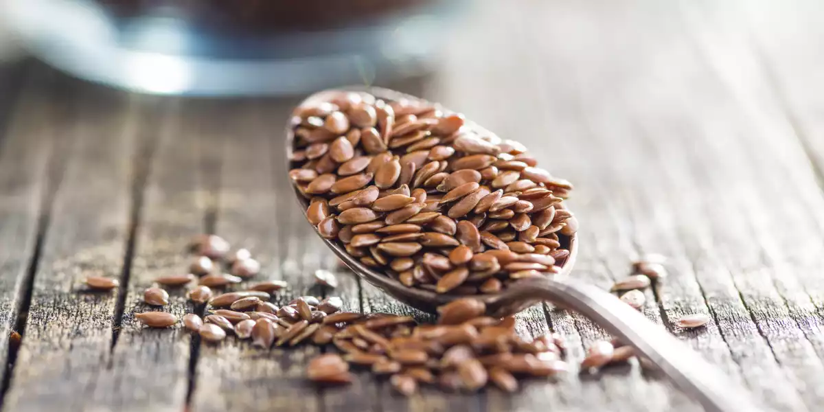 Colher de sementes de linhaça