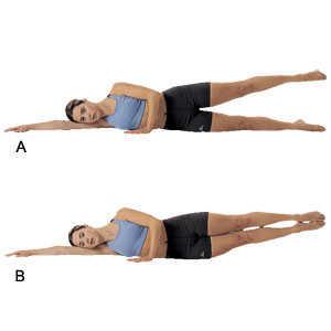 ejercicio pilates Decúbito lateral doble levantamiento de la pierna