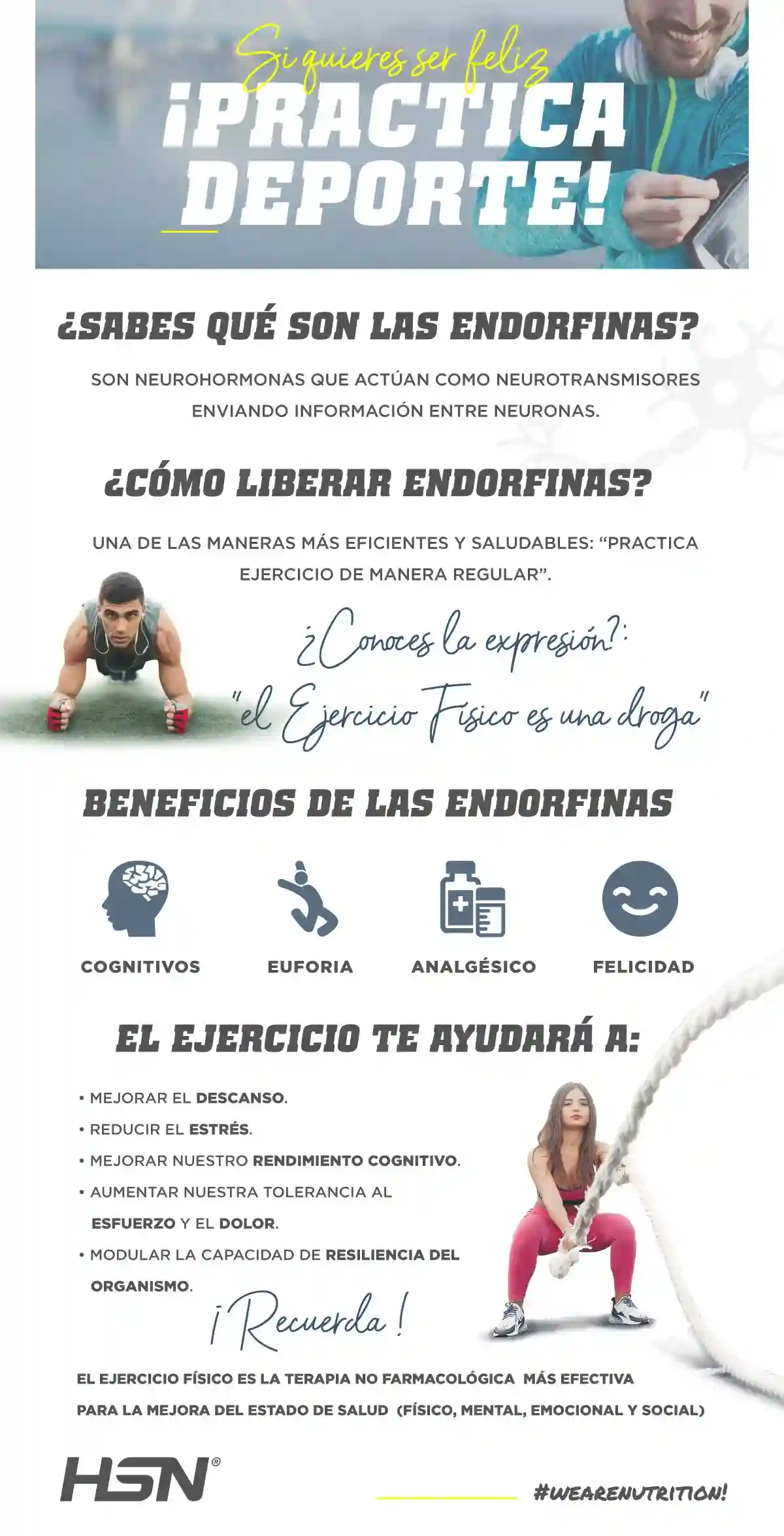 Practicar deporte para elevar las endorfinas Practicar deporte para elevar las endorfinas