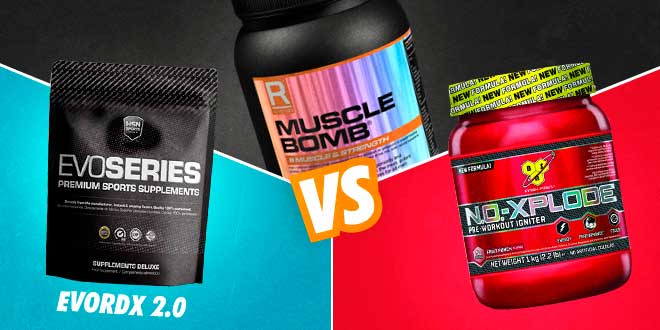 Comparativa: EvoRDX 2.0 VS Muscle Bomb VS NO-Xplode 3.0