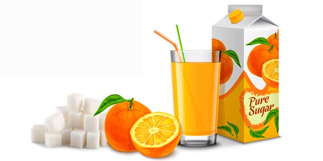 Zumos comerciales son iguales que los refrescos con azúcar