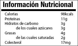 Queso cottage info nutricional