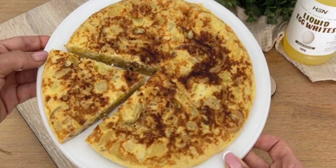 Tortilla de patatas fitness baja en grasas