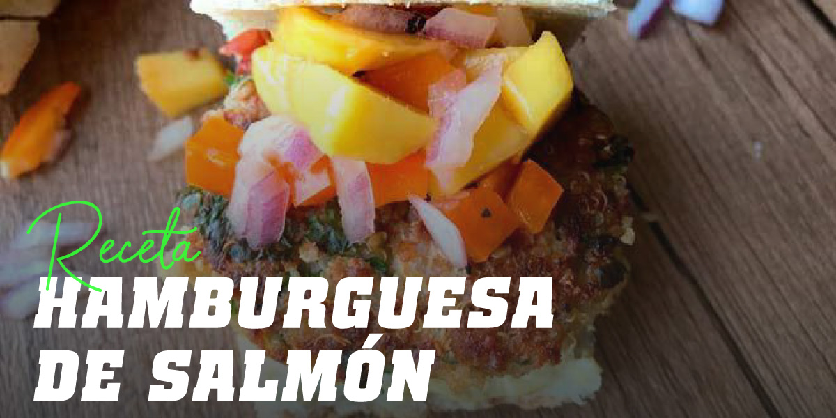 Hamburguesa de Salmón con Mango