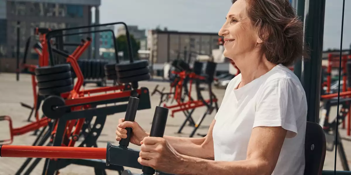 Menopausal woman strength training