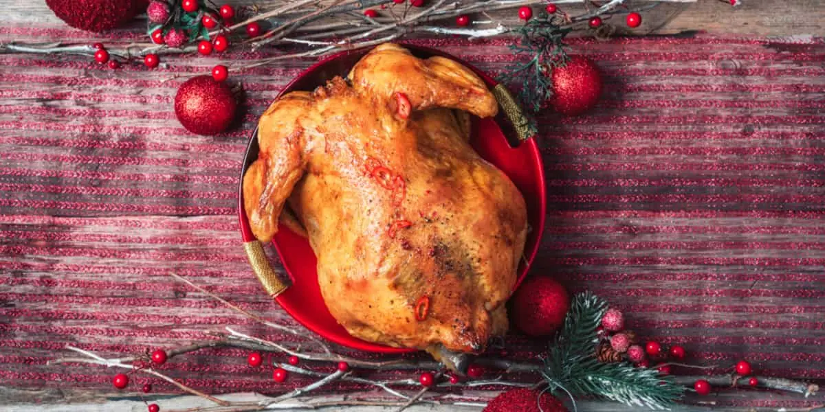 Turkey as the main dish on the Christmas table