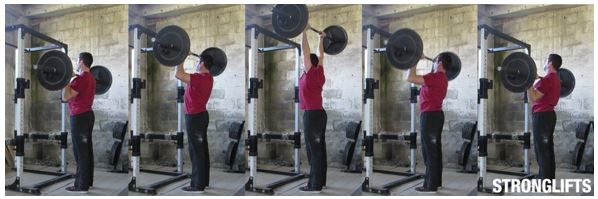 Movimiento de la barra en el press militar