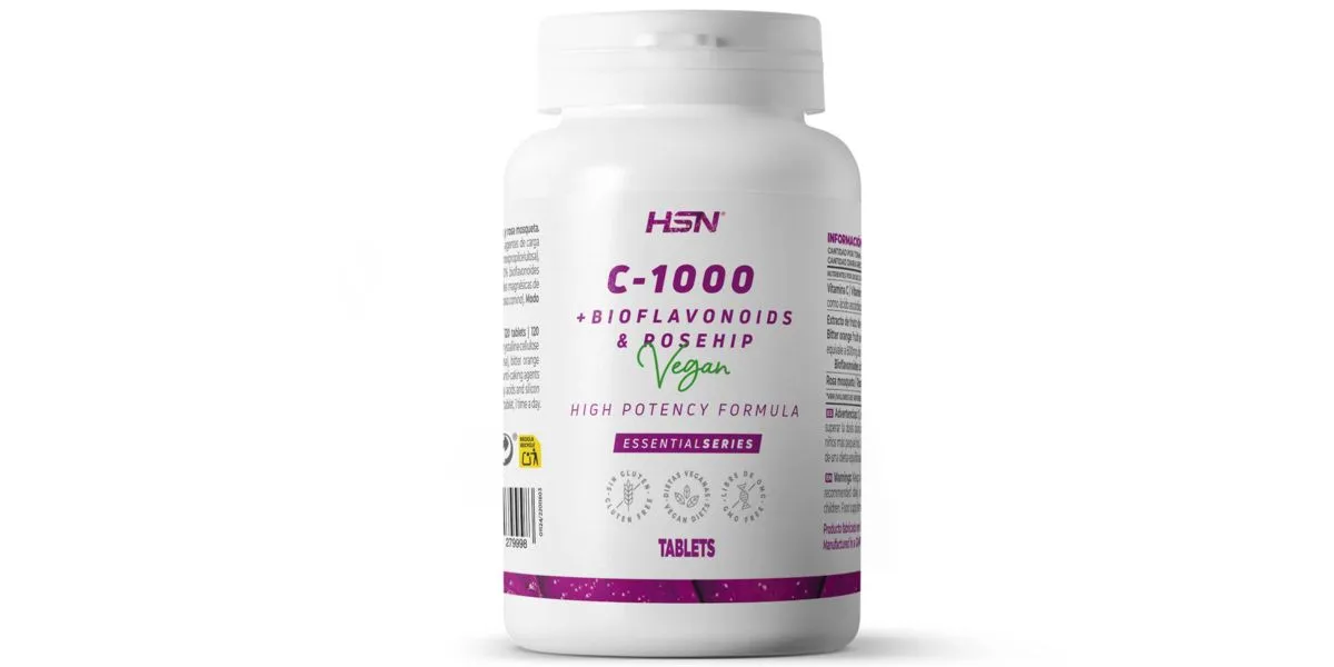 Vitamine C 1000mg + Bioflavonoïdes + Rose Musquée de EssentialSeries Vitamine C 1000mg + Bioflavonoïdes + Rose Musquée de EssentialSeries