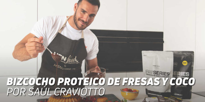 Bizcocho Proteico de Fresas y Coco por Saúl Craviotto Bizcocho Proteico de Fresas y Coco por Saúl Craviotto