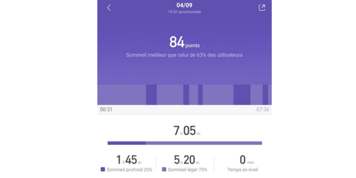 Monitorización del sueño mi band
