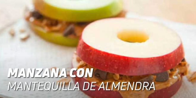 Manzana con Mantequilla de Almendra y Crumbs de Chocolate Manzana con Mantequilla de Almendra y Crumbs de Chocolate