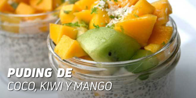 Puding de Coco con Kiwi y Mango