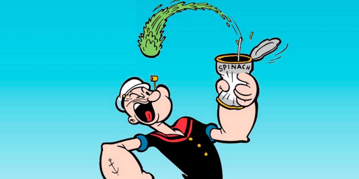 popeye comiendo espinacas