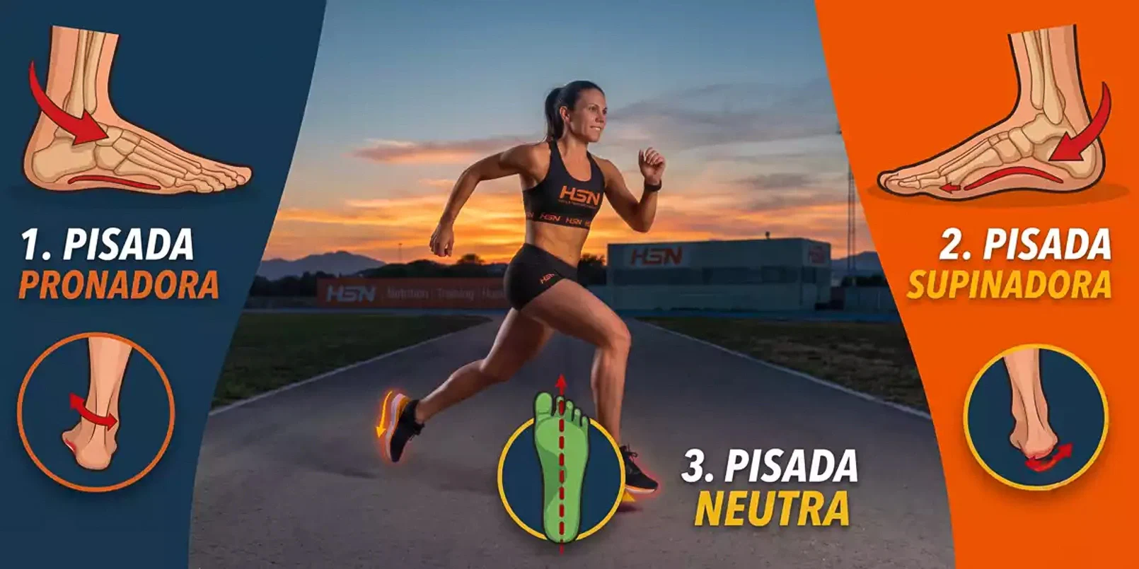 ¿Cuáles son los tipos de pisada en running?
