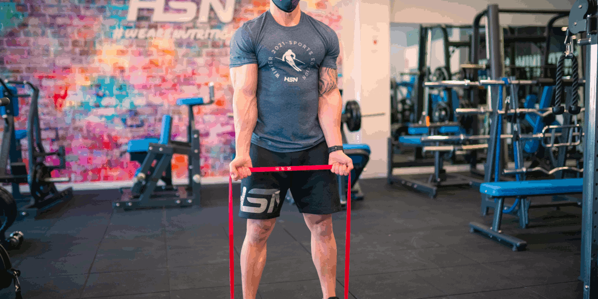 Band Biceps Curl con bandas elásticas