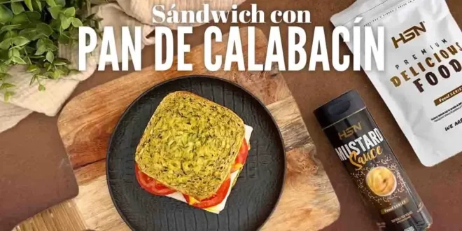 Sándwich con pan de calabacín Sándwich con pan de calabacín