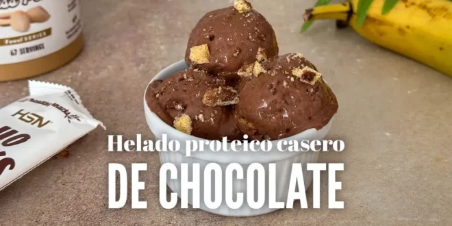 Helado Proteico Casero de Chocolate Helado Proteico Casero de Chocolate