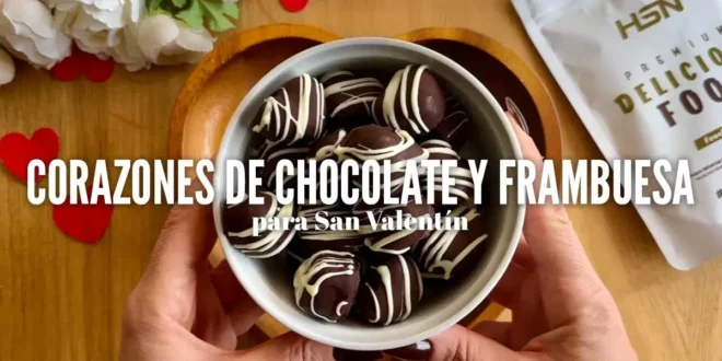 Corazones de Chocolate y Frambuesa para San Valentín Corazones de Chocolate y Frambuesa para San Valentín