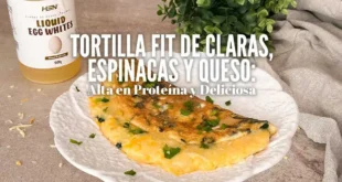 Tortilla Fit de Claras, Espinacas y Queso