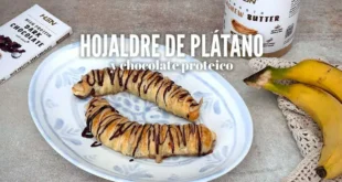 Hojaldre de plátano y chocolate proteico