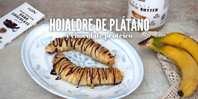 Hojaldre de plátano y chocolate proteico