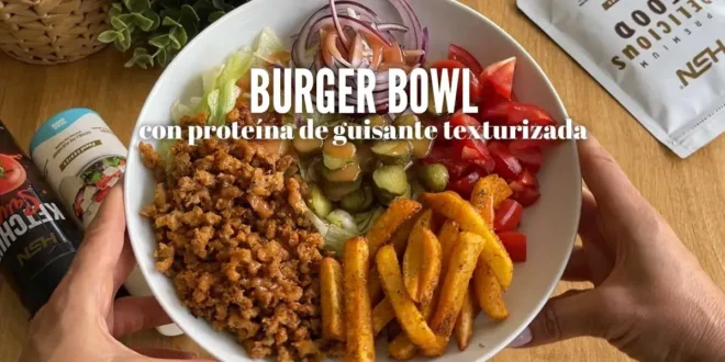 Burger Bowl con proteína de guisante texturizada