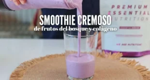 Smoothie cremoso de frutos del bosque y colágeno
