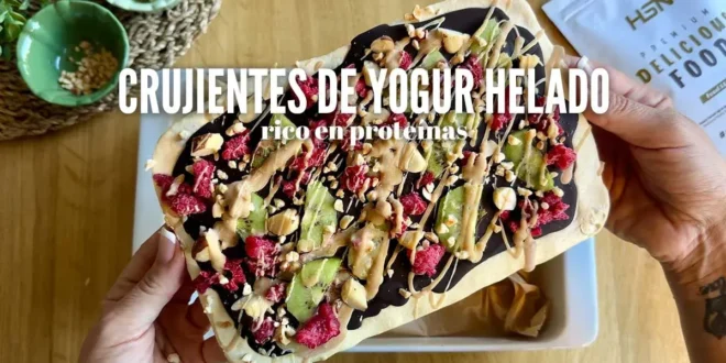 Crujientes de yogur helado rico en proteínas