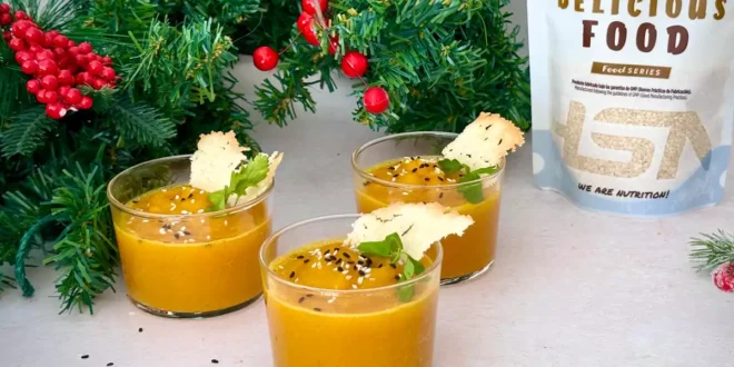 Chupitos de Calabaza Navideños con Parmesano Crujiente