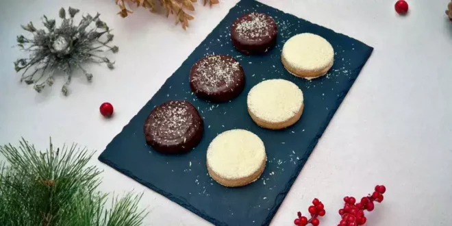 Nevaditos saludables de vainilla y chocolate para Navidad Nevaditos saludables de vainilla y chocolate para Navidad