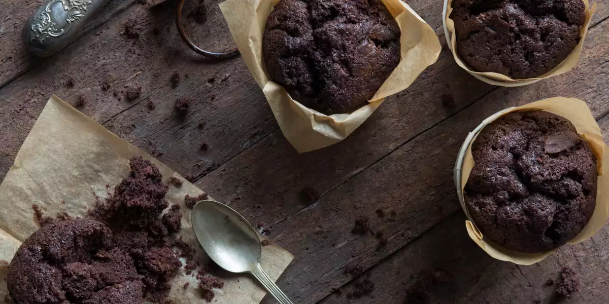 Muffins de chocolate y quinoa sin gluten Muffins de chocolate y quinoa sin gluten
