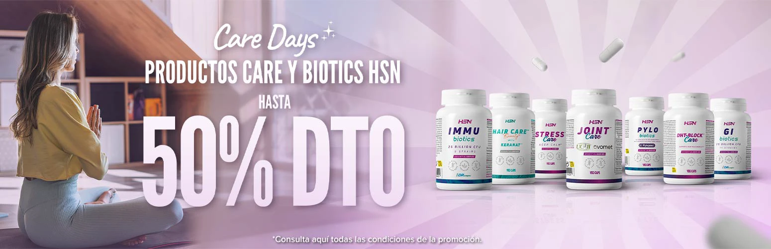 Hasta 50% DTO en Productos Care y Biotics HSN