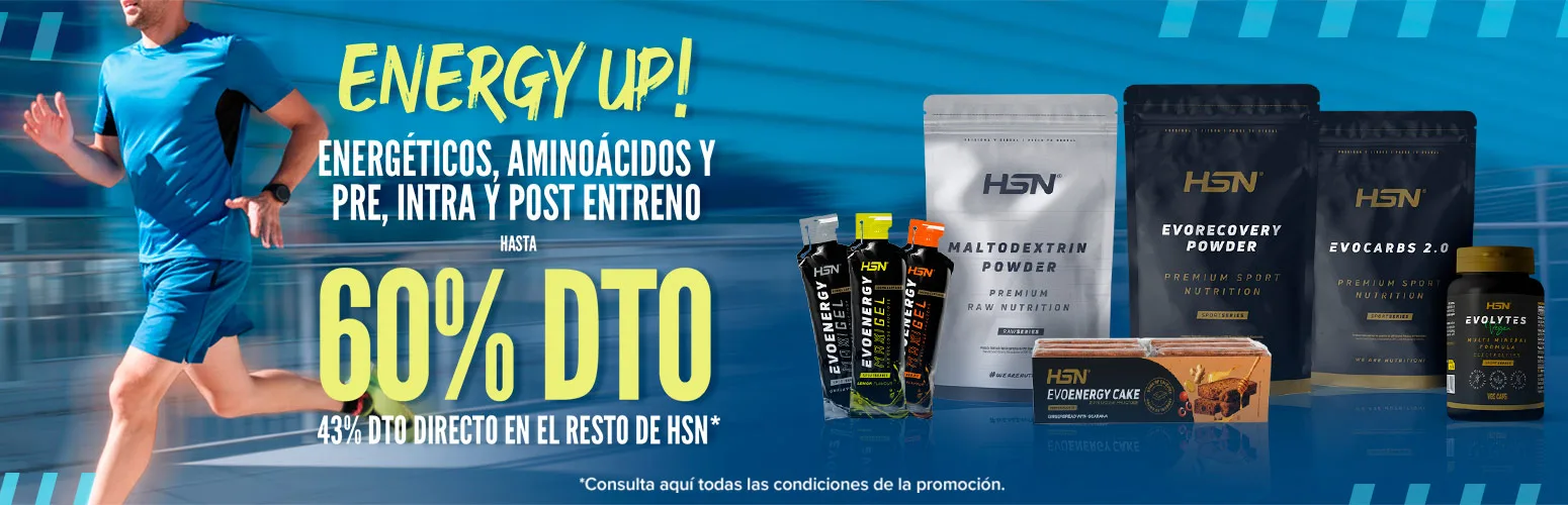 Hasta 60% DTO en Energ&eacute;ticos, Amino&aacute;cidos y Pre, Intra y Post Entreno