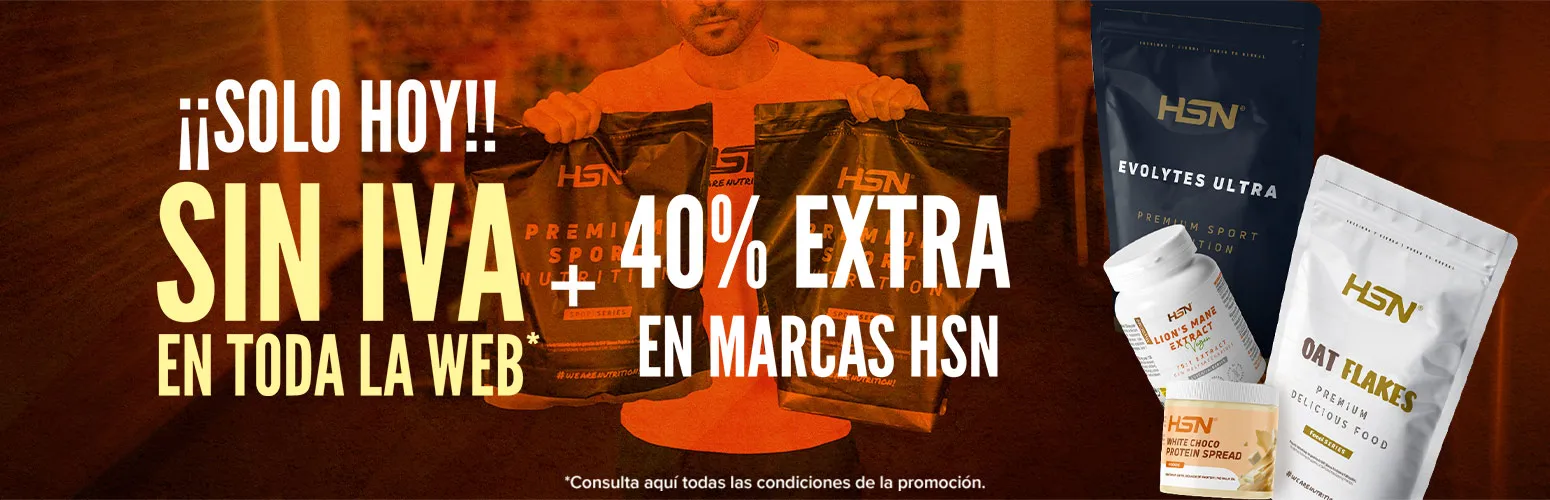 Sin IVA en Toda la Web + 40% DTO Extra en Marcas HSN