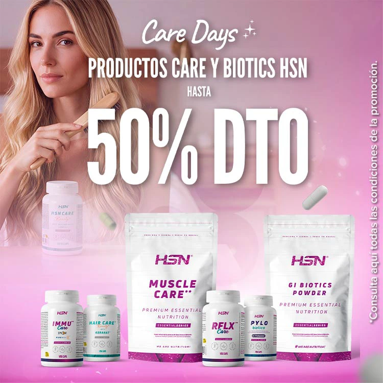 Hasta 50% DTO en Productos Care y Biotics HSN