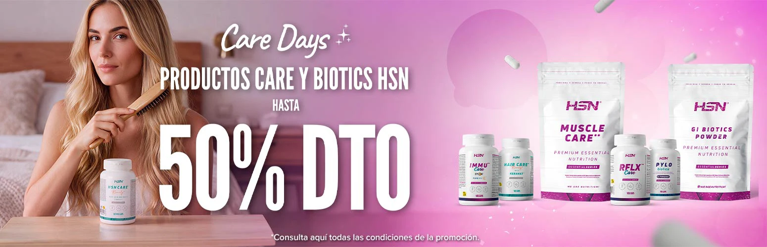 Hasta 50% DTO en Productos Care y Biotics HSN