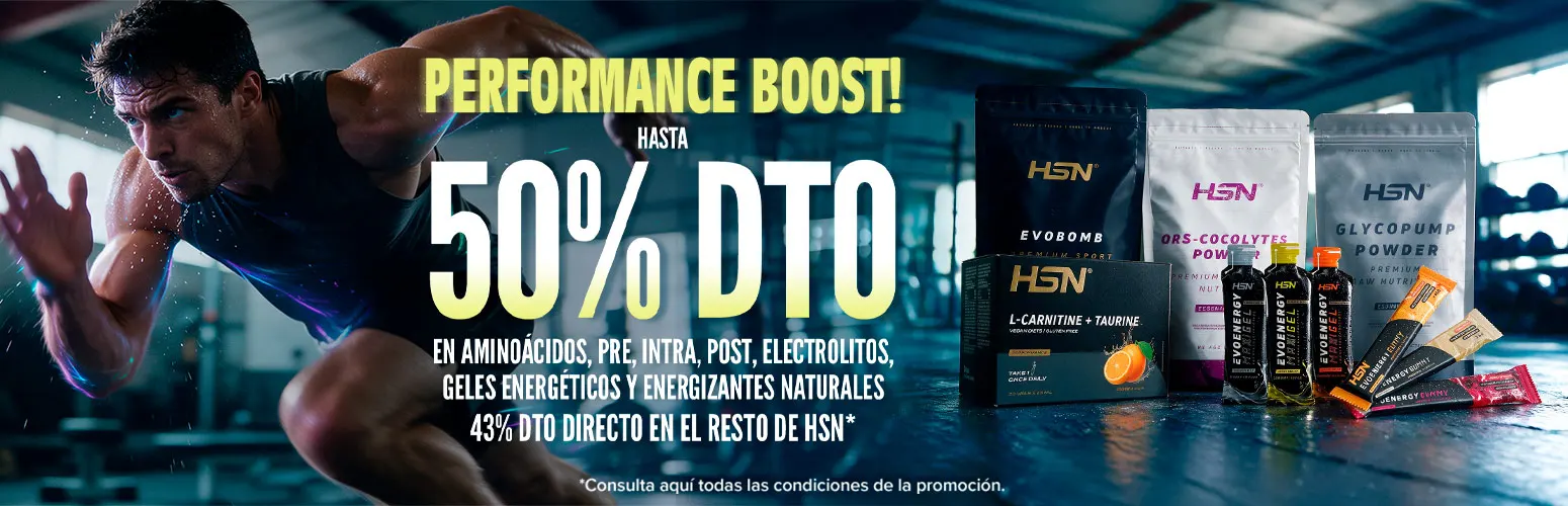  Hasta 50% DTO en Amino&aacute;cidos, Pre, Intra, Post, Electrolitos, Geles Energ&eacute;ticos y Energizantes Naturales