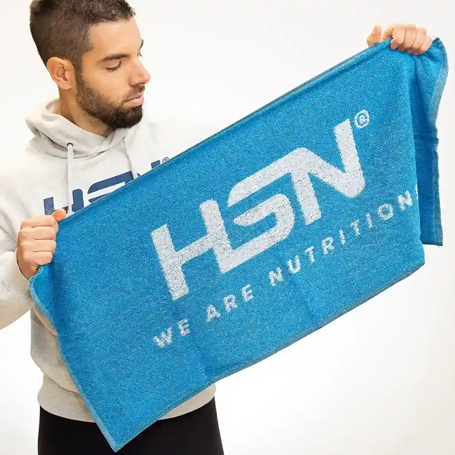 TOALLA DEPORTIVA HSN ALGODÓN 40x90cm AZUL - LOGO BLANCO