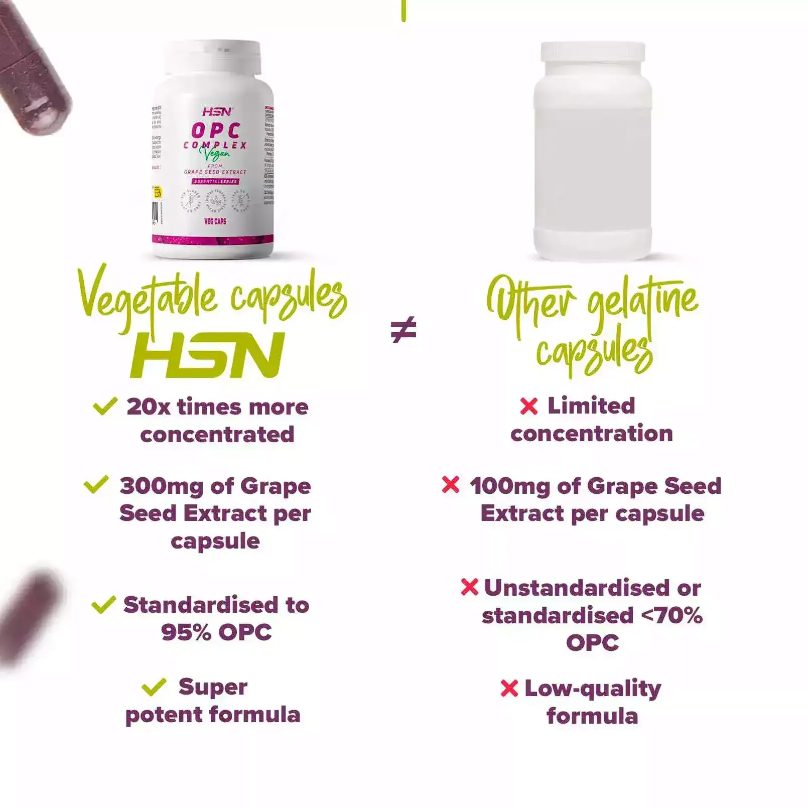 Grape Seed Extract in 300 mg Capsules (20:1)