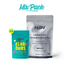 CREATINE MONOHYDRATE POWDER + FLAVOUR SYSTEMS - MIX PACK