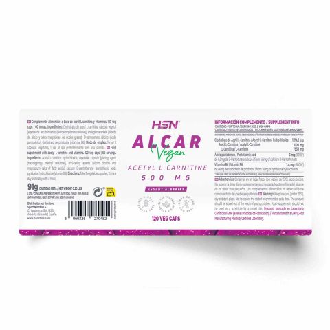 hsn acetil l-carnitina 500mg reviews Acetil L-Carnitina (ALCAR) 500mg con Vitaminas B5 y B6