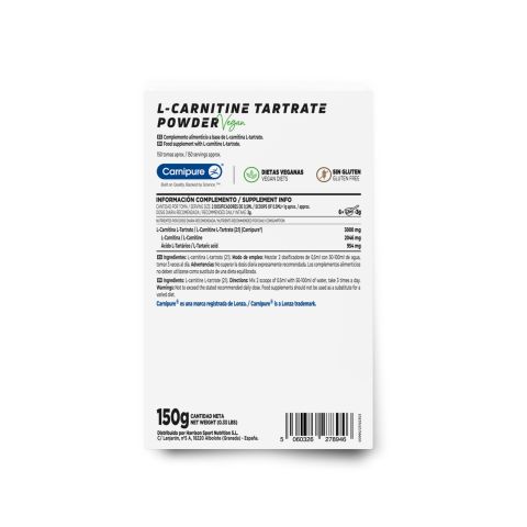carnitina l tartrato L-Carnitina L-Tartrato 1500mg - 90 vcapsules de Masmusculo Supplements Tartrato de L-carnitina, 120 cpsulas