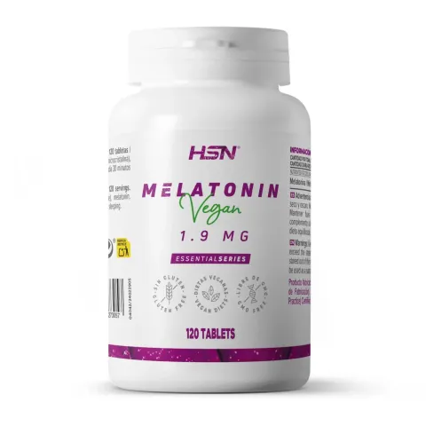 Frasco de 120 tabletas de melatonina veganas  de 1.9 mg 