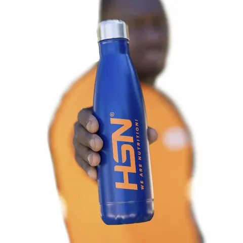 BOTELLA HSN WE ARE NUTRITION! ACERO INOXIDABLE 550ml AZUL MARINO