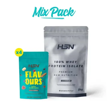 100% WHEY PROTEIN ISOLATE + SABORIZANTES - MIX PACK