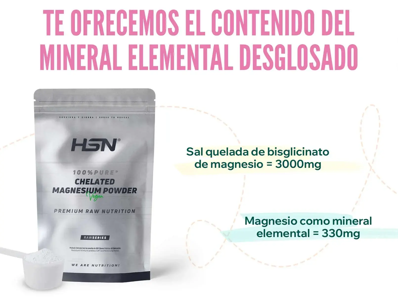 Fplus 3 bisglicinato de magnesio en polvo