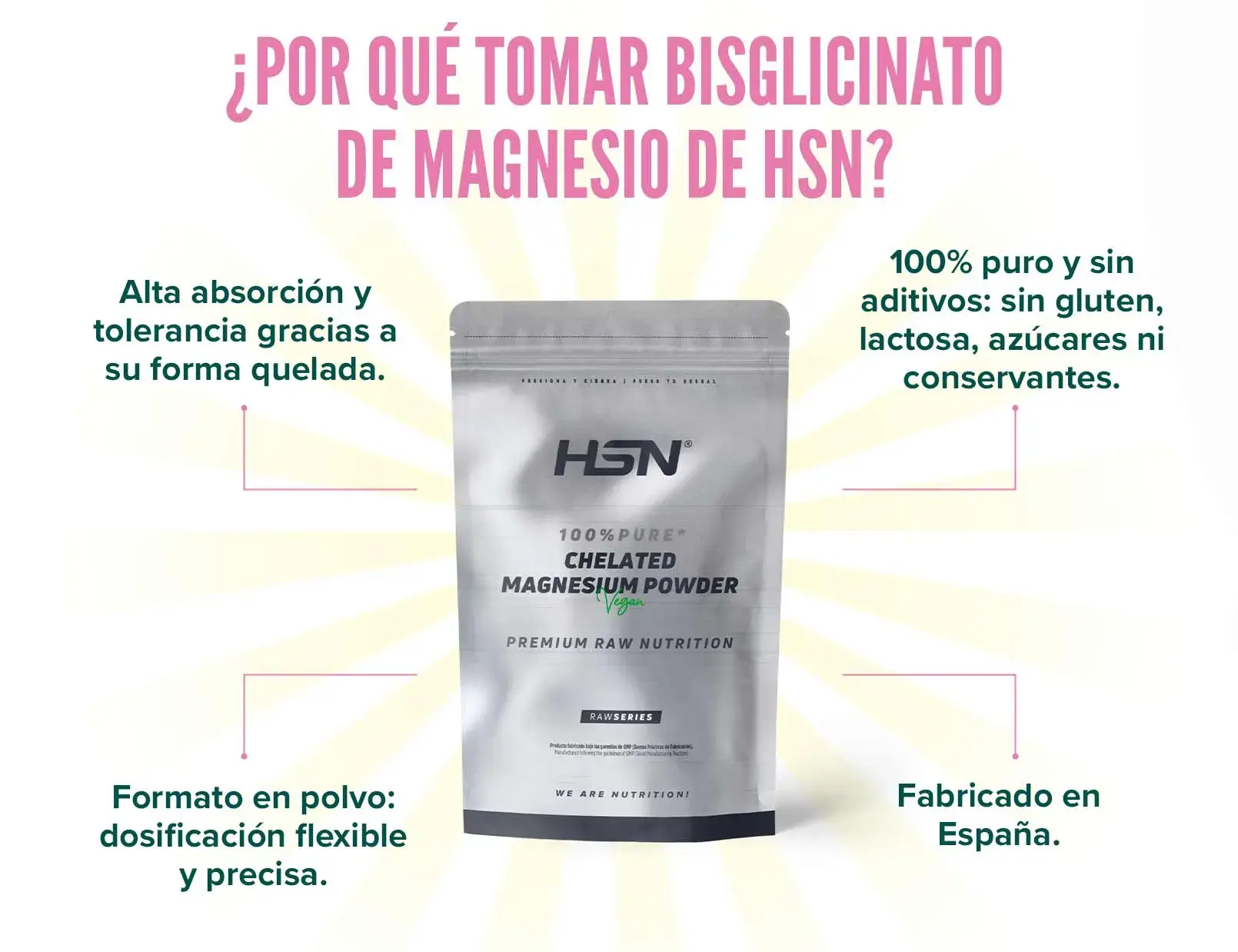 Fplus 5 bisglicinato de magnesio en polvo