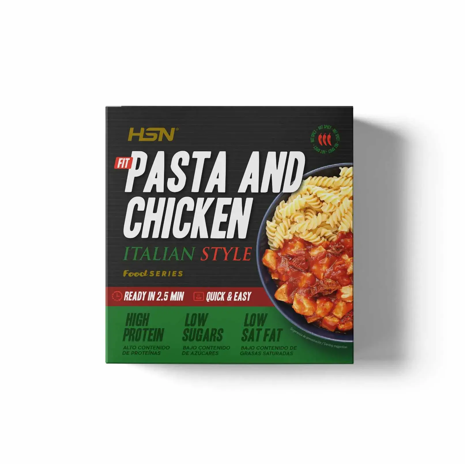 PLATO PREPARADO ESTILO FIT PASTA CON POLLO EN SALSA ESTILO ITALIANA - 420g