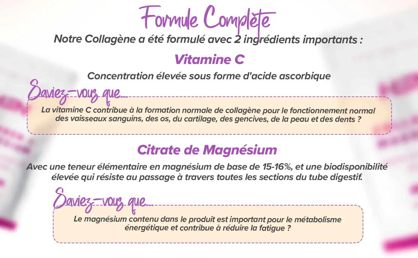 Fplus 4 Collagène Magnésium en Poudre
