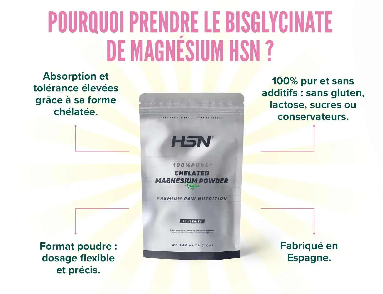 Fplus 5 bisglicinato de magnesio en polvo